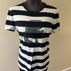 Karl Lagerfeld Striped Black and White Women's Top size S